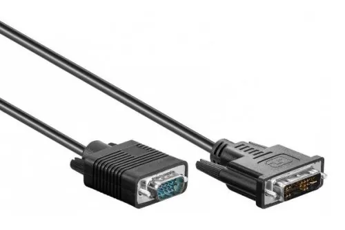 DINIC DVI-I 12+5 Stecker auf 15pol. HD-Stecker, 3m Kabel 2-fach geschirmt